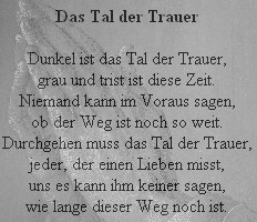 Trauergedicht Tal der Trauer aus kurzgeschichten-gedichte.de